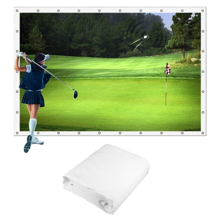 Golf Simulator Impact Screen Golf Ball Training Simulator Impact Display Projecter Screen for Indoor Portable Projector Screen Reflective Fabric Cloth Golf Simulators for Home