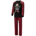 thumbnail image 3 of Qiylii Christmas Family Matching Pajamas Set Letter Santa Hat Print Long Sleeve Tops and Plaid Pants Sleepwear  Outfits for Parent-Child Women Man Kids Baby Dog Holiday Pjs Sets, 3 of 10
