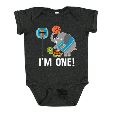 

Inktastic Basketball 1st Birthday for One Year Old Gift Baby Boy Bodysuit