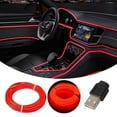 thumbnail image 1 of Skirt Cold Light 3 Meter Set 5vusb Drive For Ambient Light Decorative Light 5V 120inch USB Red LED Light Glow EL Wire String Strip Car Interior Decoration Outdoor Christmas Lights 50 Lights, 1 of 5