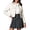 White, variant on Ticikt Women's Lapel Collar Cropped Zip Up Jacket Outerwear Casual Short Coat with Pockets,Color:Grey