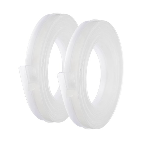 2Pack Weather Stripping, 2 Inch Wide x 9.2 Feet Long Self-Adhesive Cabinet Door Seal Strip Door Draft Stopper for Wardrobe and Cupboard, Clear