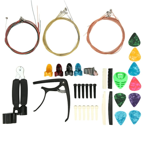Kit de accesorios para guitarra, kit de accesorios para guitarra, kit de cambio de cuerdas de guitarra, kit de accesorios para cuerdas de guitarra elaborado con cuidado