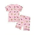 thumbnail image 6 of ATAIKU 3T-8Y Pajamas for Girls Short Sleeve Toddler Summer Pjs Kids Sleepwear 2 Pieces Lounge Set, 6 of 11
