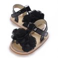 thumbnail image 2 of WREESH Baby Girls' Floral T-Strap Sandals: Soft Sole, Non-Slip, Breathable Open Toe Design for Summer Outdoor and First Walking Experiences Black, 2 of 5