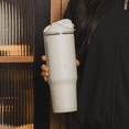 thumbnail image 5 of HydroJug Ease2o Insulated Stainless Steel Water Bottle with Straw & Chug Lid, Leak-Resistant, Cup Holder Friendly – 40oz, Linen, 5 of 6