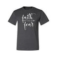thumbnail image 2 of Cute Christian Quote Faith Over Fear Inspirational/Christian Men's Graphic T-Shirt, Heather Black, Medium, 2 of 3