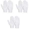thumbnail image 1 of Guantes cómodos para manipulación de protección, elasticidad, humectación, tela de algodón blanca, lavables, reutilizables, transpirables, higroscópicos, agradables para la piel, para examen de, 1 of 8