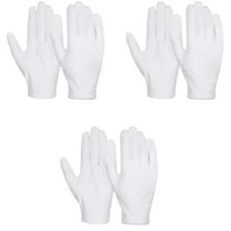 3 Pairs of White Cotton Gloves, Care Protective Gloves, Reusable Cotton Gloves, Breathable Work Gloves for Jewelry Examination, Dry Hands, Daily Work