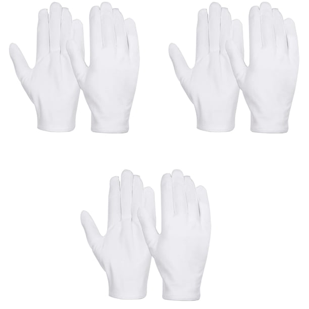 Guantes cómodos para manipulación de protección, elasticidad, humectación, tela de algodón blanca, lavables, reutilizables, transpirables, higroscópicos, agradables para la piel, para examen de