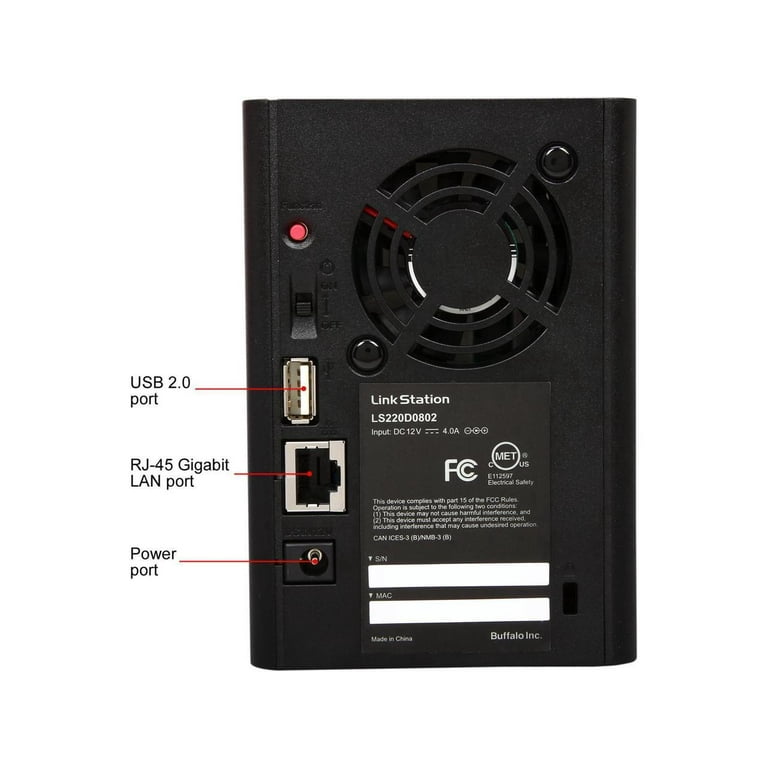 BUFFALO LinkStation 220 - NAS server - 2 bays - 4 TB - SATA