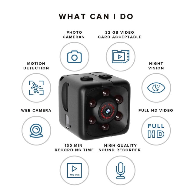 Mini cámara de seguridad de acción 1080p: visión nocturna/detección de movimiento, para vigilancia/actividades al aire libre