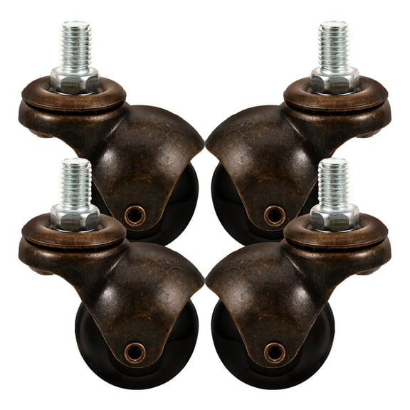 4 Pcs Copper Furniture Caster Wheels Chair Casters Swivel Spherical Computer Office