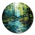 thumbnail image 2 of Designart "Pulse River Drip Natures art painting II" Landscapes Oversized Wall Clock, 2 of 5
