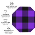 thumbnail image 4 of Balery 6 Pcs Purple Buffalo Plaidleather Coasters Set, Drink Table Cup Coasters For Living Room Kitchen Coffee Decor, 4 of 9