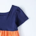 thumbnail image 6 of HILEELANG Toddler Girls 2-8T 100% Cotton Tiered Colorblock Dress Navy Colorblock Short Sleeve Casual Dress Size 3T, 6 of 7