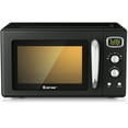 thumbnail image 1 of Costway Four à Micro-Ondes Rétro Compact de Comptoir 0,9 Pi3 900 W 8 Réglages de Cuisson Noir, 1 of 10