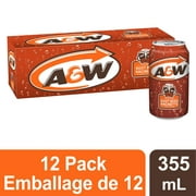 A&W Root Beer® 355mL Cans, 12 Pack