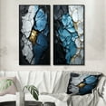 thumbnail image 1 of Designart "Turquoise Tranquility Marble Art in Turquoise, White, and Gold I" Abstract Painting Framed Wall Art Set Of 2 - Modern Gold Framed Wall Art Set Of 2, 1 of 6