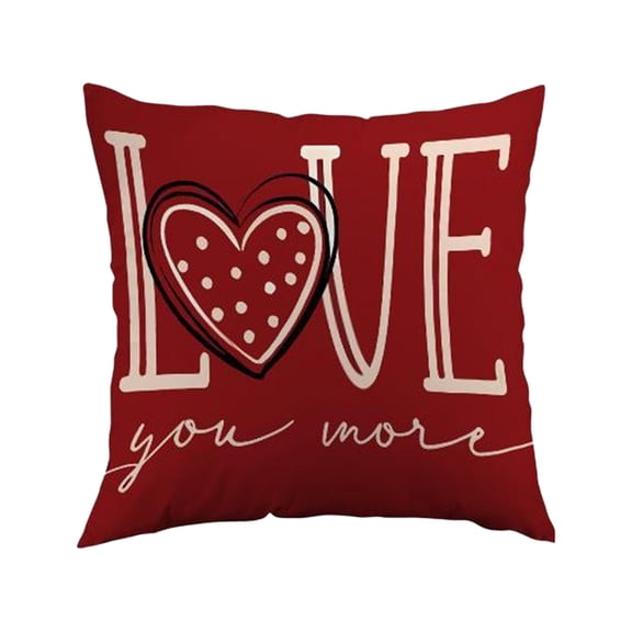 Specollect 2 Pcs Valentines Day Pillow Cover, Soft Linen Decorative Cushion for Sofa Living Room Bedroom, Pressure Relief