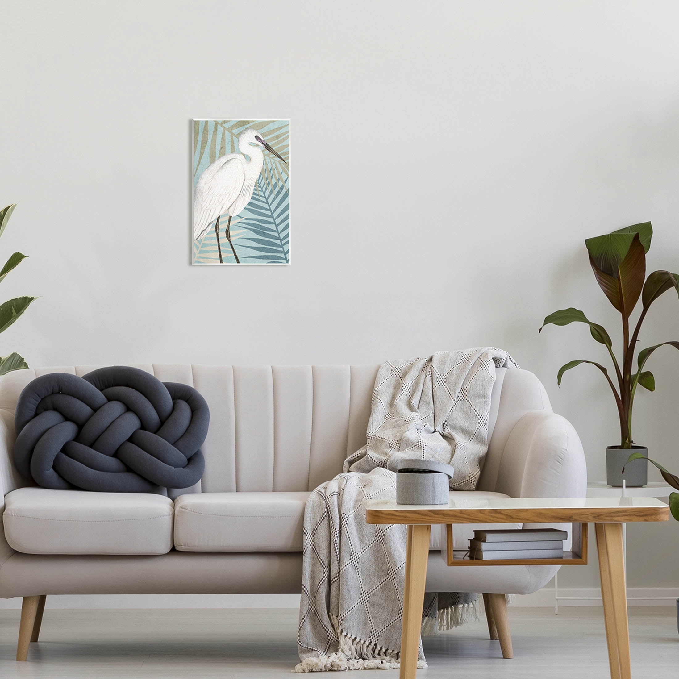 Tropical Egret Botanical Leaves Animals & Insects Graphic Art Unframed Art Print Wall Art