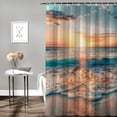thumbnail image 2 of Orinice  Beach Hawaiian Sea Sunset Shower Curtain for Bathroom Decor Ocean Wave Sunrise Tropical Coastal Seaside Summer Scenery Art Printed Fabric Polyester Waterproof 12 Pack Plastic Hooks 69x72, 2 of 7