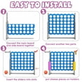 thumbnail image 6 of KORIMEFA Jumbo 4-to-Score Giant Game Set, 4 in 1 Row for Kids Adults, 3.5FT Tall Indoor & Outdoor Game Set with 42 Jumbo Rings & Quick-Release Slider, Perfect for Holiday Party Family Game, 6 of 10