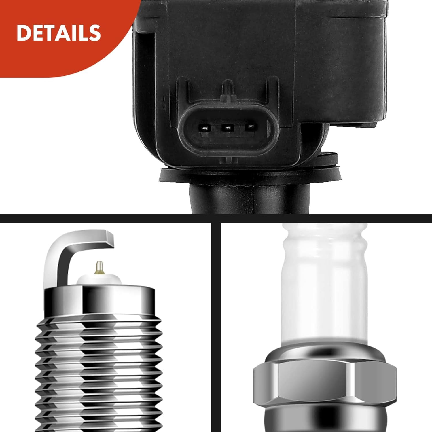 A-Premium Set of 6 Ignition Coil Pack and Iridium Spark Plugs Compatible with Jeep Grand Cherokee 2016-2018 Wrangler Dodge Durango Chrysler Pacifica Ram 1500 V6 3.6L