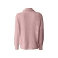 thumbnail image 4 of Women's Solid Color Turtleneck Sweater, Loose Fit Knit Pullover with Long Sleeves, Soft Stretchy High Neck Top, Comfortable Casual Winter Wear for Everyday Outfits and Relaxation Pink L, 4 of 5