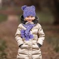 thumbnail image 3 of Kids Winter Hat Scarf Set, Toddler Children Knit Warm Beanie Scarf Set Soft Thermal Cap Neck Warmer Scarf with Pom Balls for 1-5 Years Old, 3 of 7