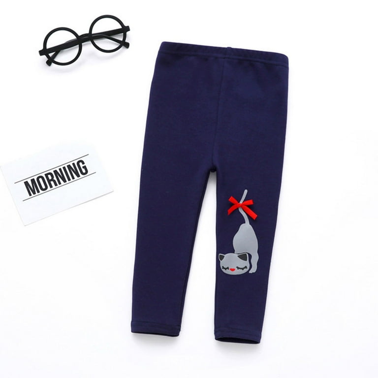 Fesfesfes Winter Leggings For Baby Kids Girls Cat Print Thick