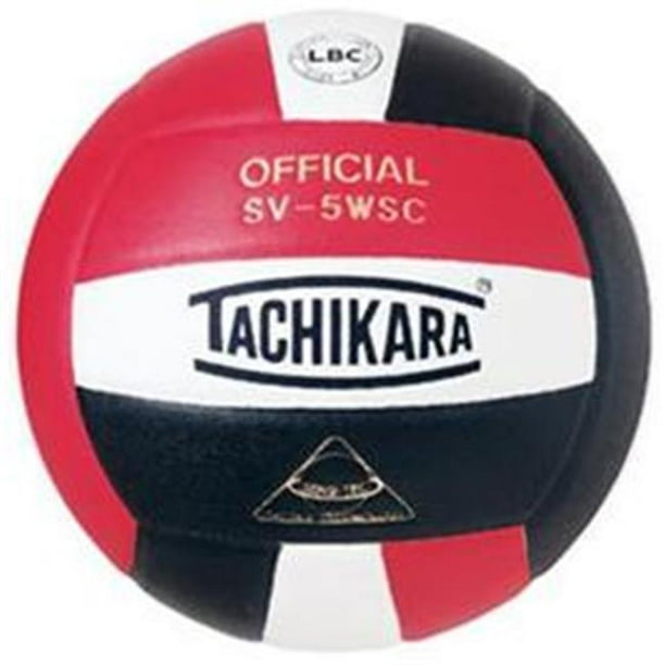 Tachikara SV5WSC.SWB Sensi-Tec Composite High Performance Volleyball -  Scarlet-White-Black