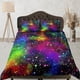 thumbnail image 1 of Rainbow Galaxy Bedding, 3D Outer Space Bedding Set Full, Cosmic Duvet Cover, 1 of 4