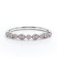 thumbnail image 4 of JeenMata Art-Deco 0.25 Carat Round Brilliant Cut October Birthstone Filigree Milgrain Wedding Band in 18K White Gold Plating for Women, 4 of 11