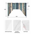 thumbnail image 6 of Teal Beige Stripe Kitchen Swag Valances for Windows, Farmhouse Vintage Wooden Grain Swag Valances Curtains for Living Room, Rod Pocket Window Treatments for Bathroom, Bedroom, Cafe, 56"x36", 6 of 6