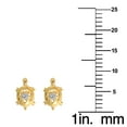 thumbnail image 3 of Precious Stars 14K Yellow Gold Cubic Zirconia Turtle Screwback Earring Studs, 3 of 4