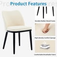 thumbnail image 3 of Set of 2 beige velvet dining sillas con negra wood legs y padded seat, 3 of 7