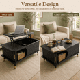 thumbnail image 5 of Wood Lift Top Coffee Table, Multifunctional Rising Tabletop Center Table with Hidden Compartment & Large Open Storage Shelf, Stable Living Room Office Dining Accent Table, 5 of 7