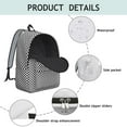thumbnail image 4 of Black and White Checkered Backpack for School,Cute School Bag,Schoolbag with Adjustable Shoulder Straps & Padded Back,15.7"x11.8"x5.5", 4 of 5