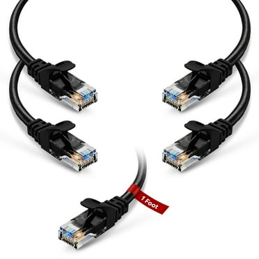 NewYork Cables Cat6 Ethernet Cable 5-Pack 1ft RJ45 LAN UTP Patch Cable Black
