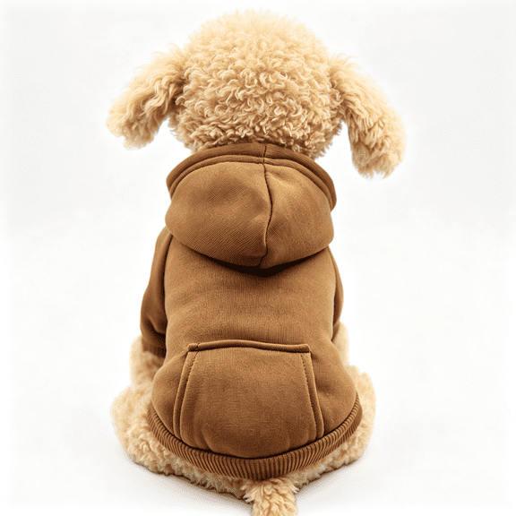 AOMRCOL Soft Dog Hoodies for Small Dogs, Fleece Puppy Sweatshirt with Pockets, Warm Winter Cold Weather Coats for Pet Cat, Cute Clothes Puppy Costume (Coffee, Xx-Small)