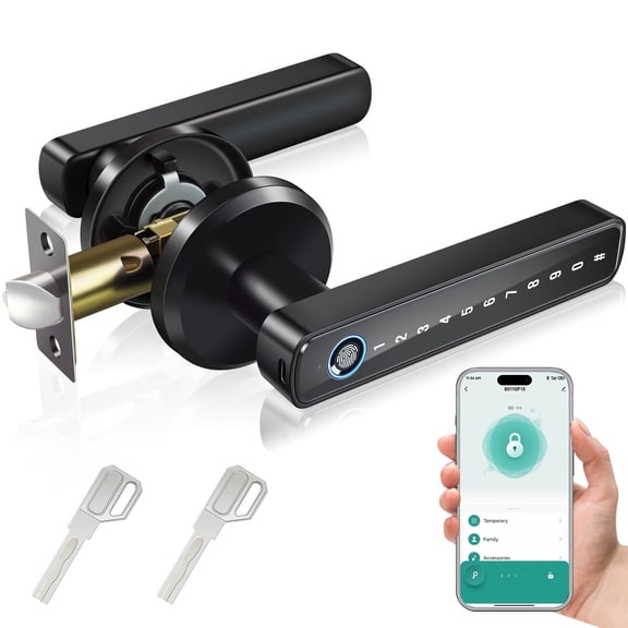 Fingerprint Door Lock, Smart Lock Keyless Entry Deadbolt with Keypad,4-in-1 Fingerprint Door Knob with APP Control, Smart Door Locks for Bedroom Home Hotel Office Apartment