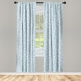 thumbnail image 3 of Ambesonne Leaves Curtains, Sketch Spring Flora, Pair of 28"x63", Pale Blue and Ivory, 3 of 5