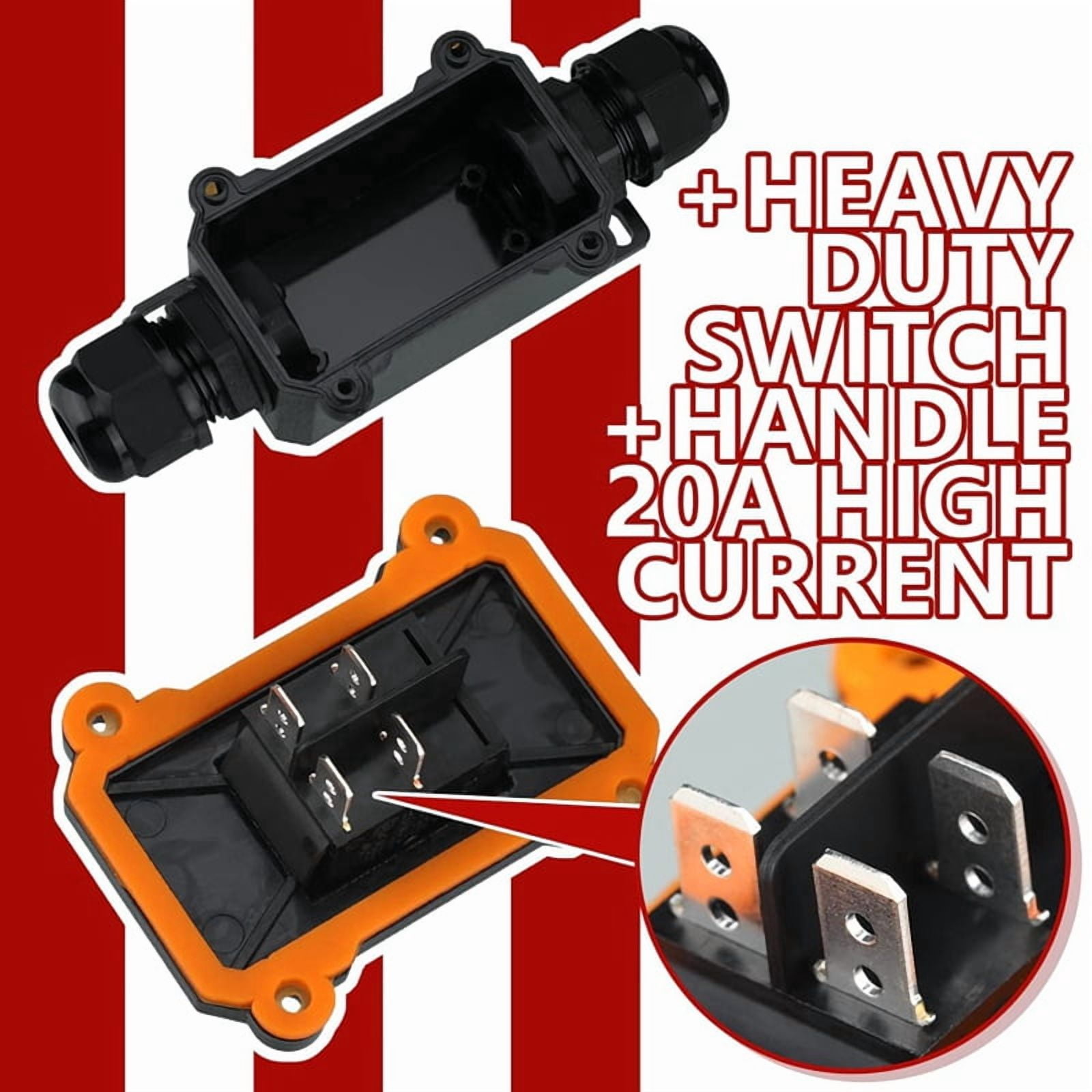 4 Pcs 12V Inline Switch Waterproof Inline Cord Switch Waterproof Toggle Switch with Red Light Rocker Button