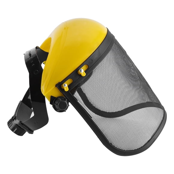 Professional Forestry Farming Safety Helmet Hat with Full Face Mesh Visor for Logging Brushcutter Forestry Protection, Adjustable Headband and Sweatband, Long Durability