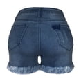 thumbnail image 3 of Cut Off Denim Shorts for Women Frayed Distressed Jean Short Cute Mid Rise Ripped Hot Shorts Comfy Stretchy, 3 of 7