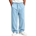 thumbnail image 5 of Men's Sweatpants Loose Fit Joggers Pockets Drawstring Heavyweight Fleece Lounge Athletic Pants for Men Light Blue XXL, 5 of 6