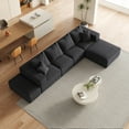 thumbnail image 5 of Modern Upholstered Sectional Boneless Couch Set,Modular 132" L Shaped Sectional Living Room Sofa Set With 6 Pillows,Free Combination Sofa Couch for Living Room,Bedroom,Black, 5 of 25