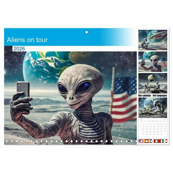 Aliens on tour (Monthly Wall Calendar 2026 11.7 x 16.5 (open)), CALVENDO 14 Month Calendar