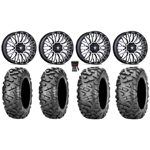 MSA Clubber 14" Wheels Machined 29" BigHorn Tires Kawasaki Teryx Mule